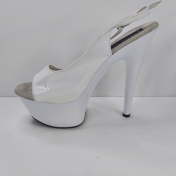 Karo's Shoes 6 inch sling back platform White Size 6 - Picture 13 of 16